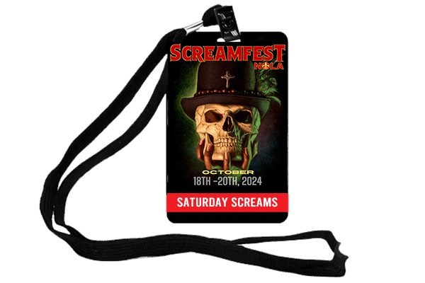 SATURDAY SCREAMS BADGE