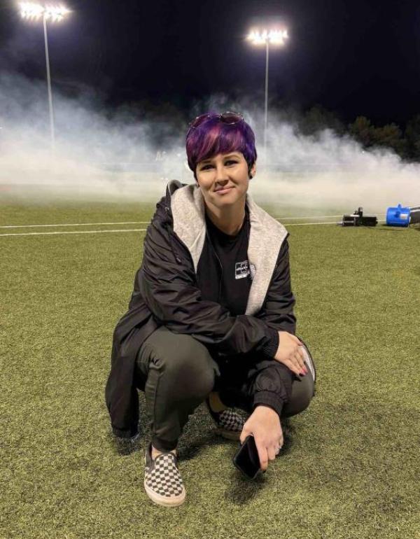 Des Matelske on set of "The Old Ballgame"