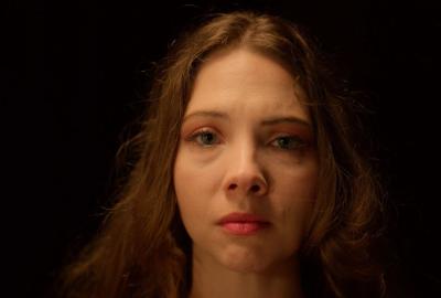 A woman's face close up