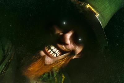 A Leperchaun looks on